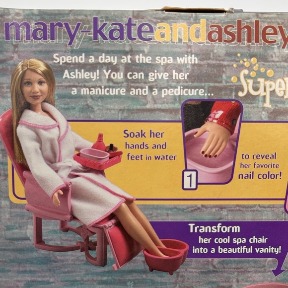 Mattel Super Spa Day Mary-Kate and Ashley Doll y2k Toy vintage vanity chair mani - Picture 16 of 16